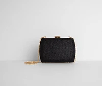 Comin' Clutch Glitter Mesh Evening Bag