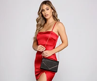 Glitzy Vibes Glitter Mesh Clutch