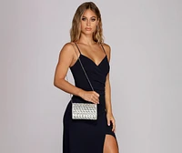 Triangle Rhinestone Clutch