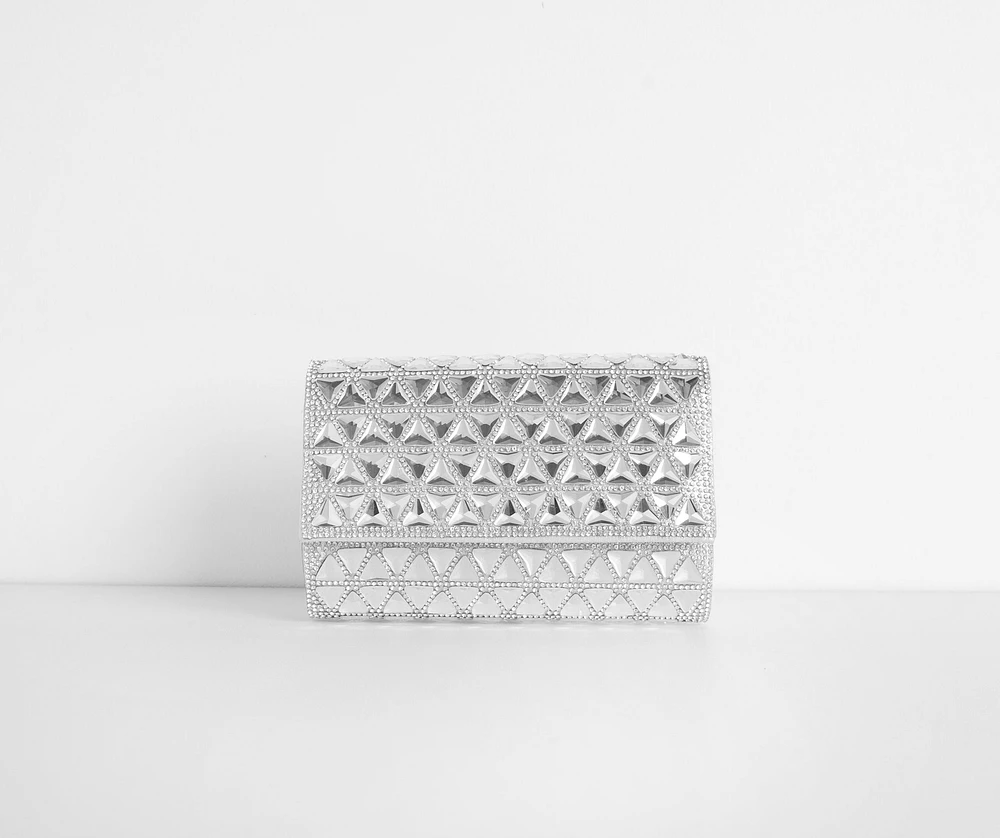 Triangle Rhinestone Clutch