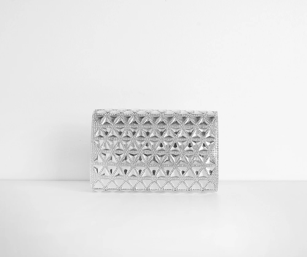 Triangle Rhinestone Clutch
