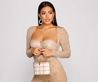 Luxe Glamour Top Handle Bag
