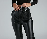 Ring Of Glam Rhinestone Handle Tote