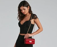 Rhinestone Quilted Jelly Crossbody