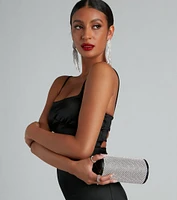 Glam Moment Rhinestone Mesh Bag