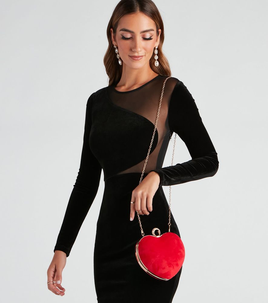 Windsor Luxe Vibes Velvet Crossbody Purse