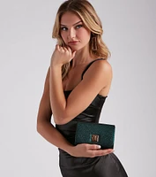 Fresh Glam Glitter Mesh Clutch