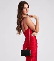 Major Bling Glitter Mesh Clutch