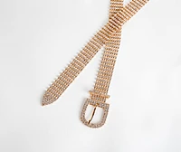 Gold Skinny Rhinestone Belt