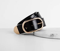 Thick Sleek Faux Leather Belt
