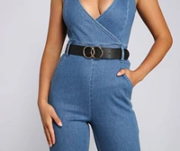 Double O-Ring Faux Leather Belt