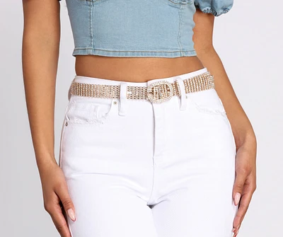 Feelin' Good Af Rhinestone Chain Belt