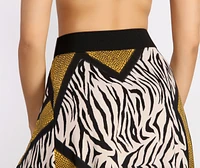 Lucky U Double Buckle Faux Leather Stretch Belt