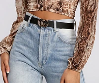 City Chic Faux Leather Belt Twin Pack