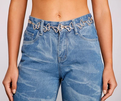 Cute And Chic Rhinestone Butterfly Belt