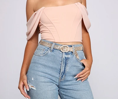 Encircled Glam Rhinestone Belt