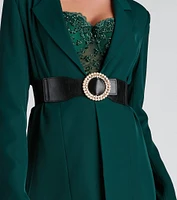 Chic Sparkle Pearl Buckle Belt