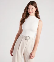 Chic Girl Pearl Statement Belt