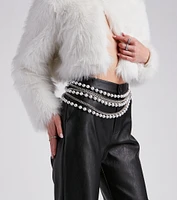 Flawless Serves Faux Pearl Layered Belt