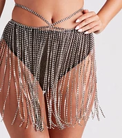 Forever Glam Rhinestone Fringe Belt