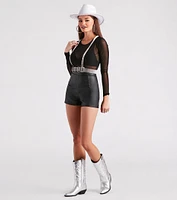 Glam Alert Rhinestone Harness Belt