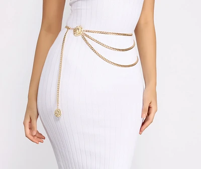 Hear Me Roar Layered Chain Lion Belt