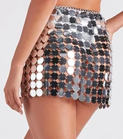Hit The Lights Sequin Chain Belt Skirt