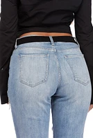 Black Faux Leather Stretch Belt