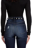 Black Star Studded Faux Leather Belt