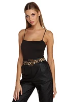 Square Deal Faux Leather Belt