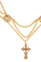 Layered Cross Charm Chain Belt