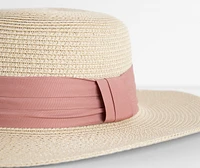 Spending Life In The Sun Straw Boater Hat