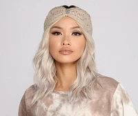 Rhinestone Bow Front Knit Headband