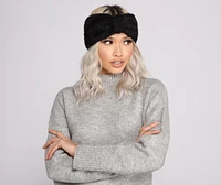 Fuzzy Faux Fur Bow Front Headband