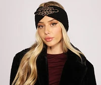 Glitzy Gemstone Applique Knit Headband