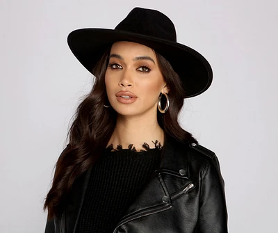 Chic Faux Wool Panama Hat