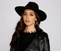 Chic Faux Wool Panama Hat