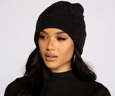 Layer In Luxe Slouchy Lurex Beanie