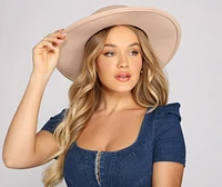 Sunny Vibes Faux Wool Boater Hat