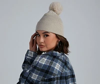 Shimmer Lurex Faux Fur Pom Beanie