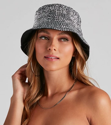 So Extra Glam Rhinestone Bucket Hat