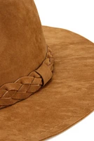 Braided Faux Suede Panama Hat