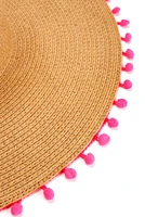 Pretty In Pom Pom Straw Hat