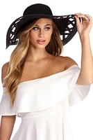 Cut Out Straw Floppy Hat