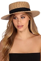 Vacay Vibes Straw Boater Hat