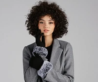 Lady In Faux Fur Cuff Gloves