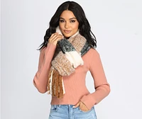 Plaid Fringe Over-Sized Scarf