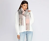 Girly Girl Plaid Blanket Scarf