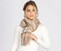 Classic Chic Plaid Fringe Scarf