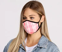 Neon Pink Tie Dye Face Mask